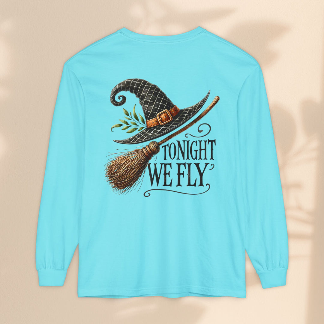 Tonight We Fly - Whimsical Witch Halloween Long Sleeve T-Shirt