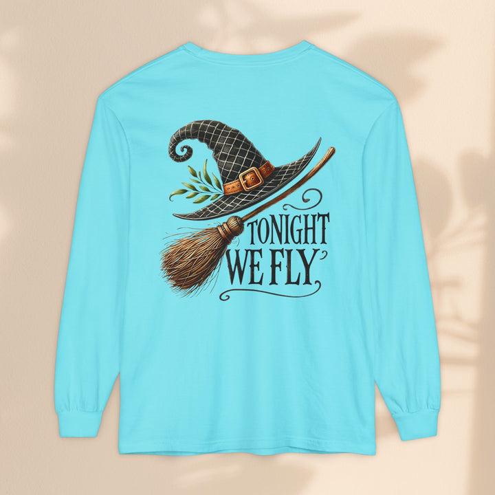 Tonight We Fly - Whimsical Witch Halloween Long Sleeve T-Shirt