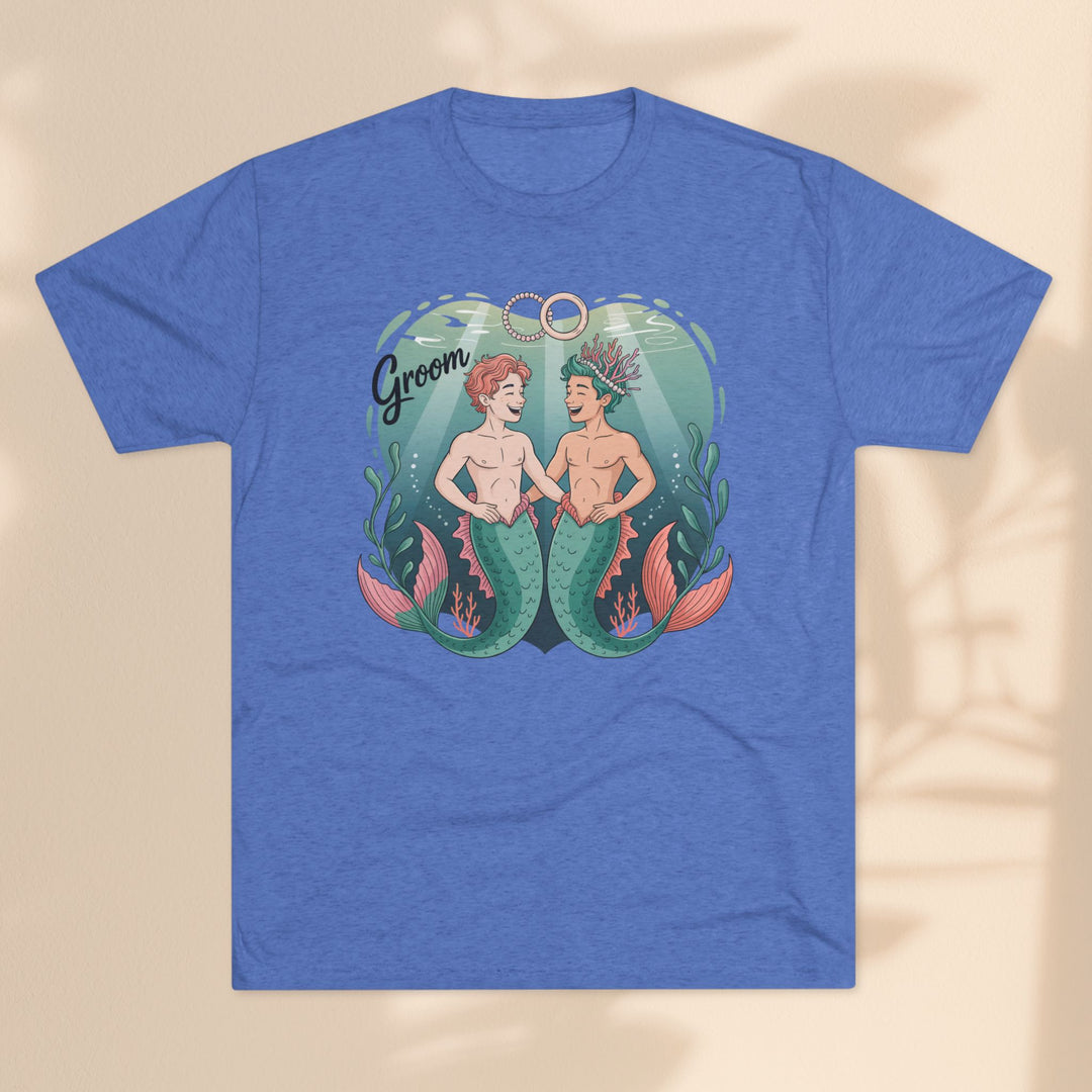 Merman Groom Tee, LGBTQ+ Pride Apparel, Wedding Gift, Unique Couple Shirt