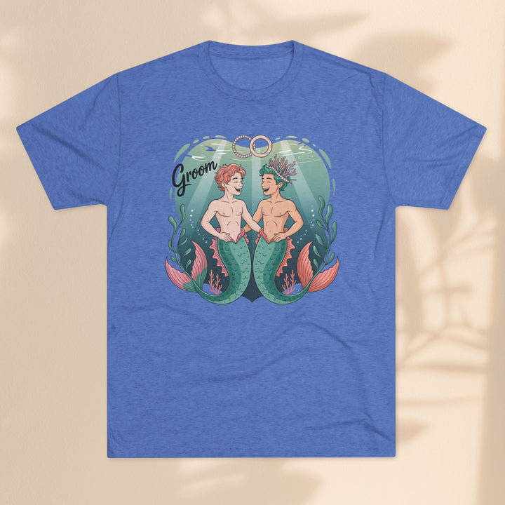 Merman Groom Tee, LGBTQ+ Pride Apparel, Wedding Gift, Unique Couple Shirt