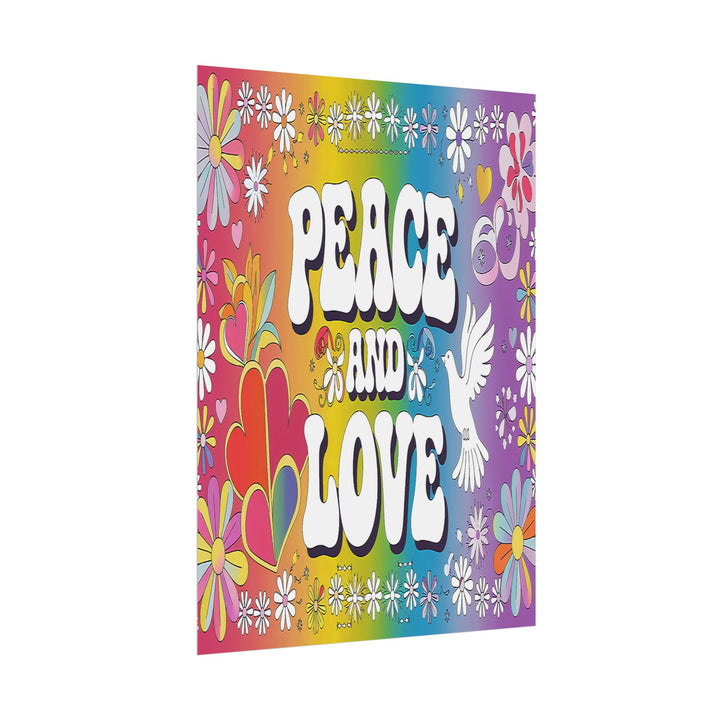 Peace and Love Rolled Posters - Colorful Floral Wall Art for Peaceful Decor