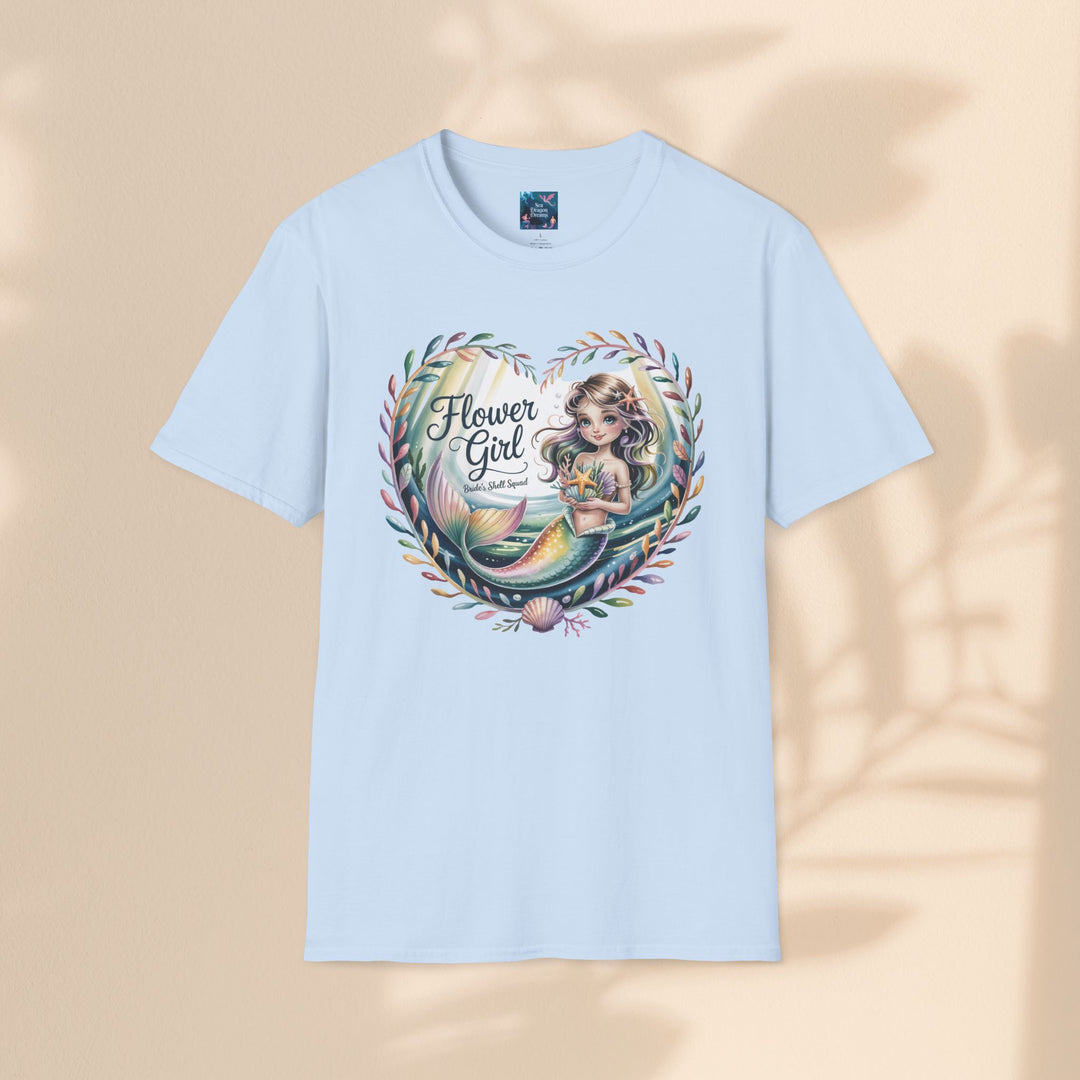 Flower Girl T-Shirt, Cute Flower Girl Apparel, Wedding Gift, Kids Birthday, Girly T-Shirt, Mermaid Design, Special Occasion