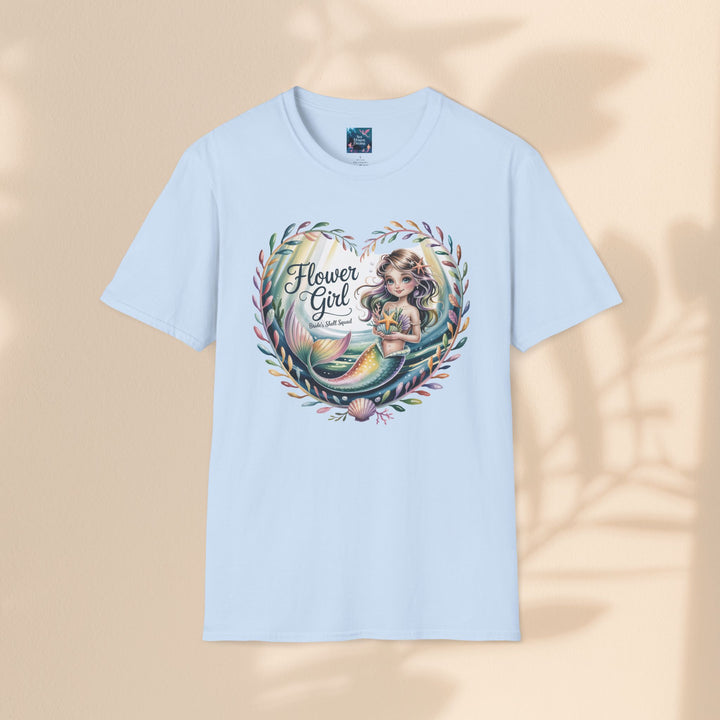 Flower Girl T-Shirt, Cute Flower Girl Apparel, Wedding Gift, Kids Birthday, Girly T-Shirt, Mermaid Design, Special Occasion