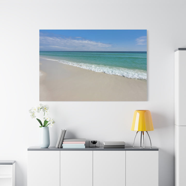 Beach Shoreline Matte Canvas Print – Tranquil Ocean Wall Art