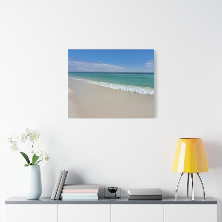 Beach Shoreline Matte Canvas Print – Tranquil Ocean Wall Art