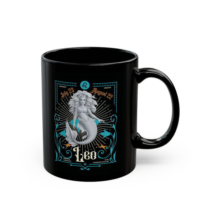 Black Mug (11oz, 15oz) - Mermaid Leo