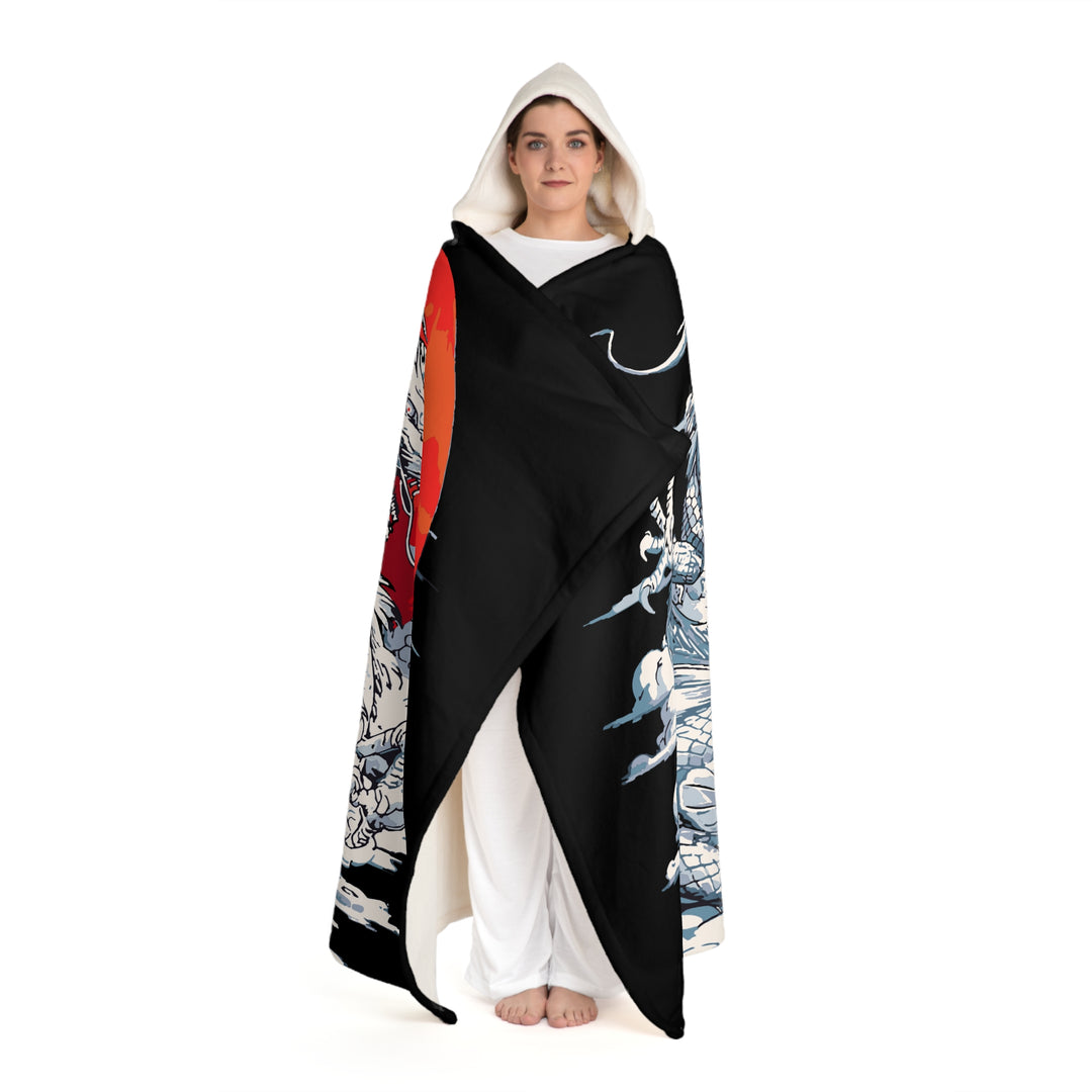 Hooded Sherpa Fleece Blanket - Emperor Dragon