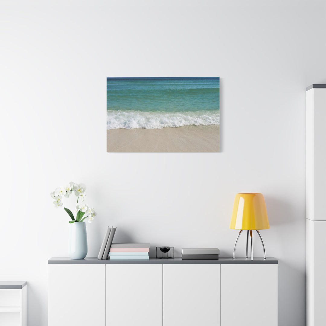 Beach Waves Matte Canvas Print – 1.25-Inch Stretched Seascape
