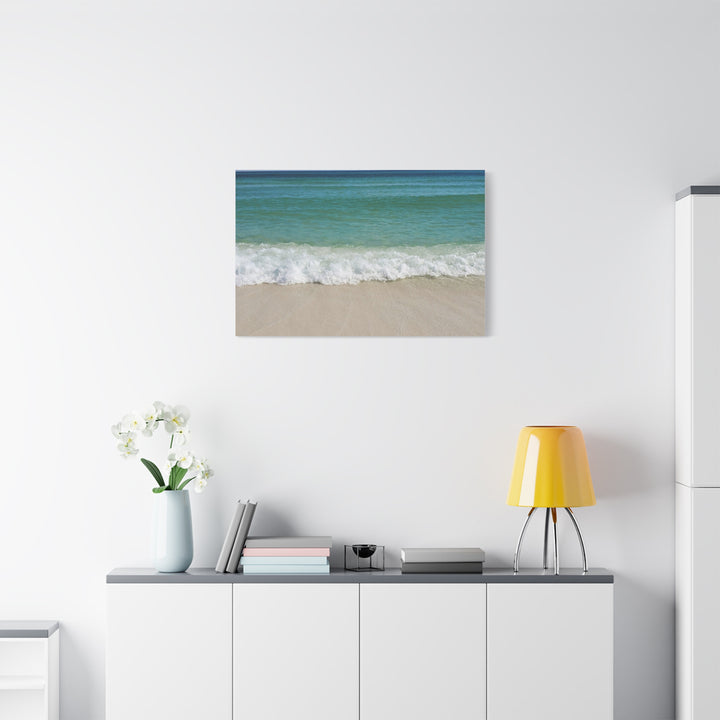 Beach Waves Matte Canvas Print – 1.25-Inch Stretched Seascape