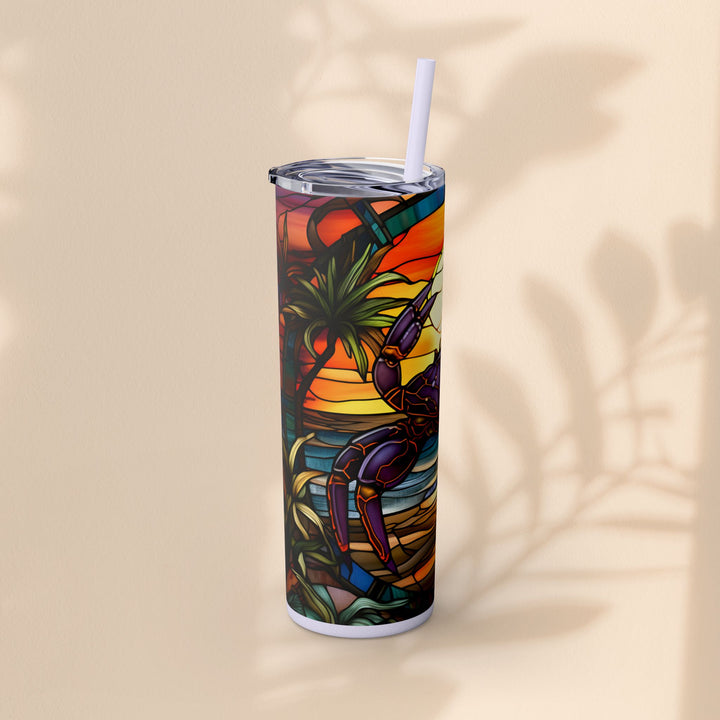 Skinny Tumbler with Straw, 20oz - Crabby