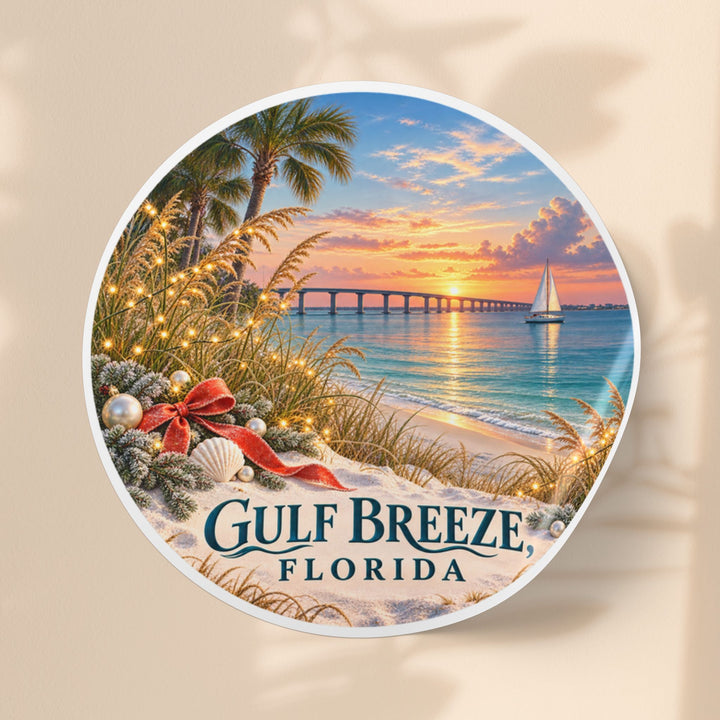 Gulf Breeze Florida Sticker Roll – Scenic Beach Souvenir Labels