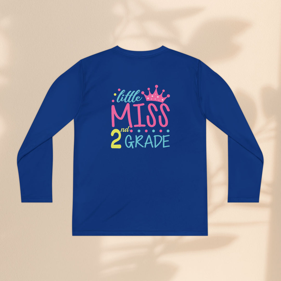 Youth Long Sleeve Birthday Tee, Kids' Birthday Shirt, Little Miss 2nd Grade Top, Tween Long Sleeve Shirt, Fun Celebration Apparel