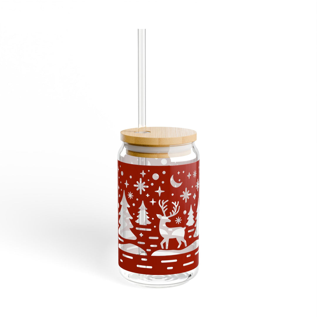 Christmas Deer Sipper Glass