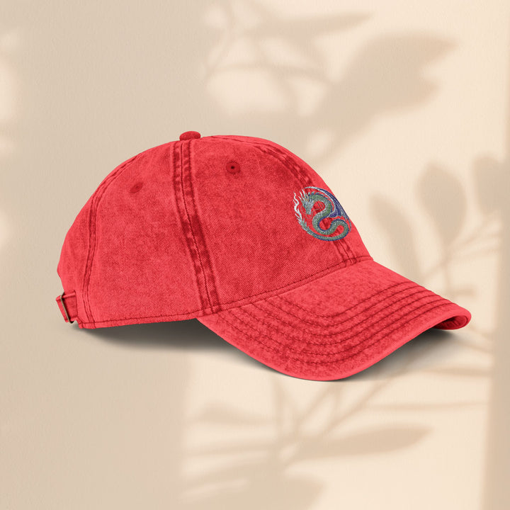 Vintage Embroidered Dragon Cap, Retro Baseball Hat, Gift for Her, Boho Accessories, Festival Wear, Casual Outfit
