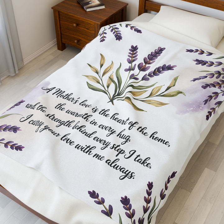 Lavender Floral Plush Blanket – "A Mother’s Love"