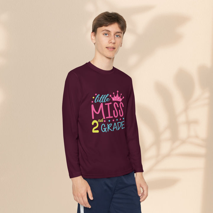 Youth Long Sleeve Birthday Tee, Kids' Birthday Shirt, Little Miss 2nd Grade Top, Tween Long Sleeve Shirt, Fun Celebration Apparel