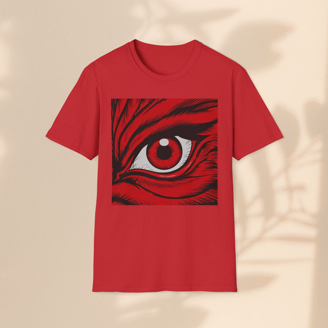 Red Tiger Eye T-Shirt — Bold Graphic Animal Print Tee