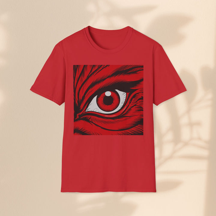 Red Tiger Eye T-Shirt — Bold Graphic Animal Print Tee