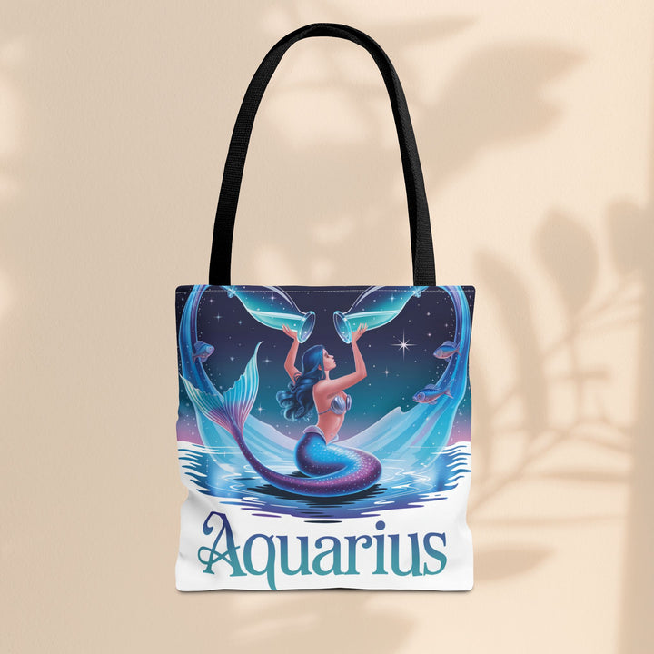 Aquarius Mermaid Tote Bag, Zodiac Gift, Astrology Tote, Women’s Bag, Beach Accessory, Stylish Carryall