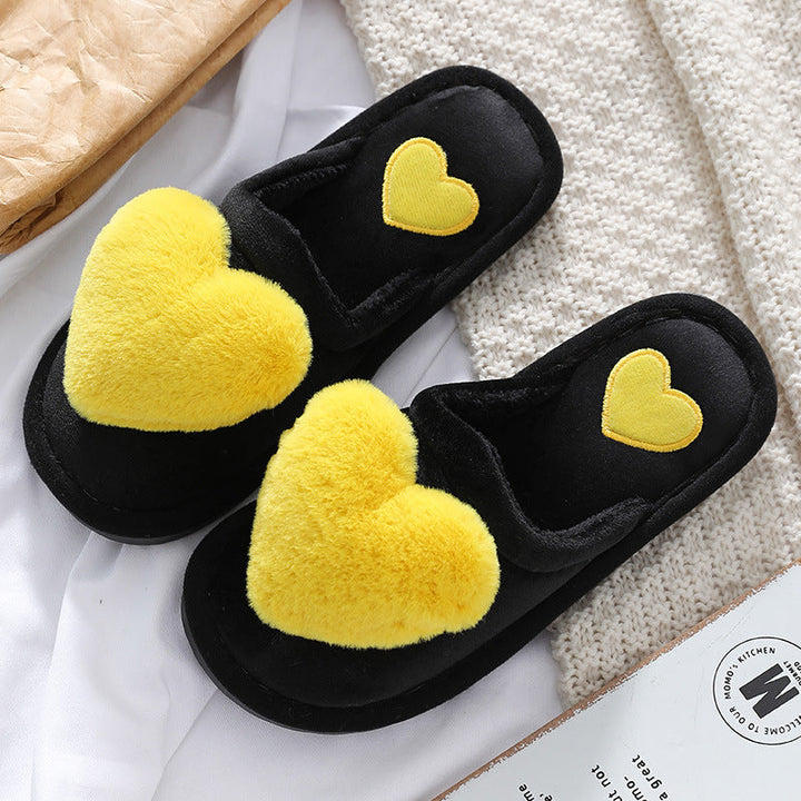 Valentine's Day Fluffy Heart Slippers | Cozy Winter House Shoes