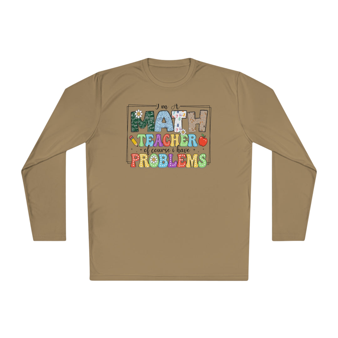 Unisex Lightweight Long Sleeve Tee - Math Teacher with Problems