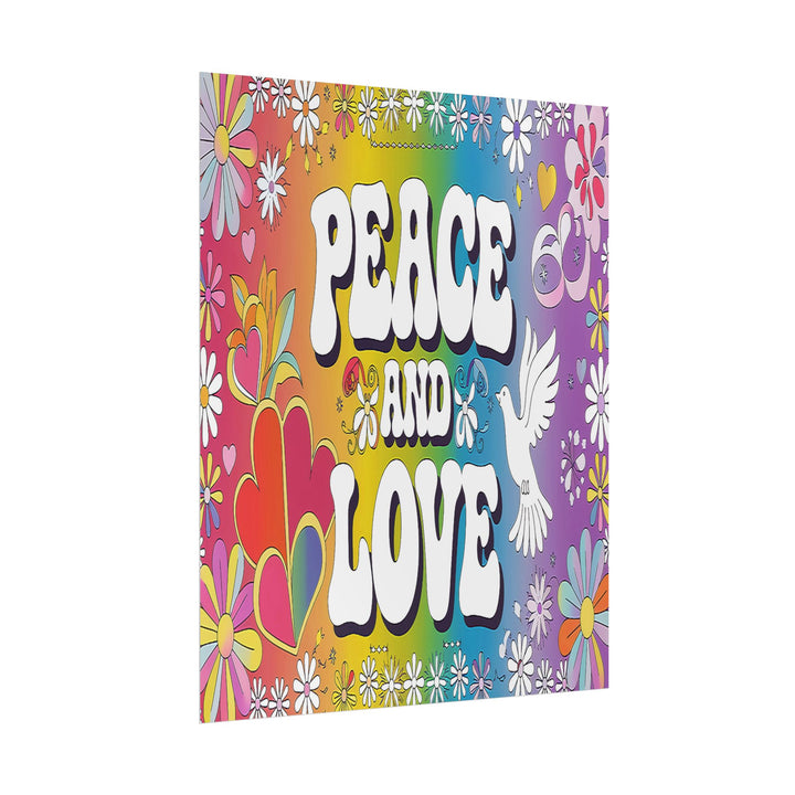 Peace and Love Rolled Posters - Colorful Floral Wall Art for Peaceful Decor