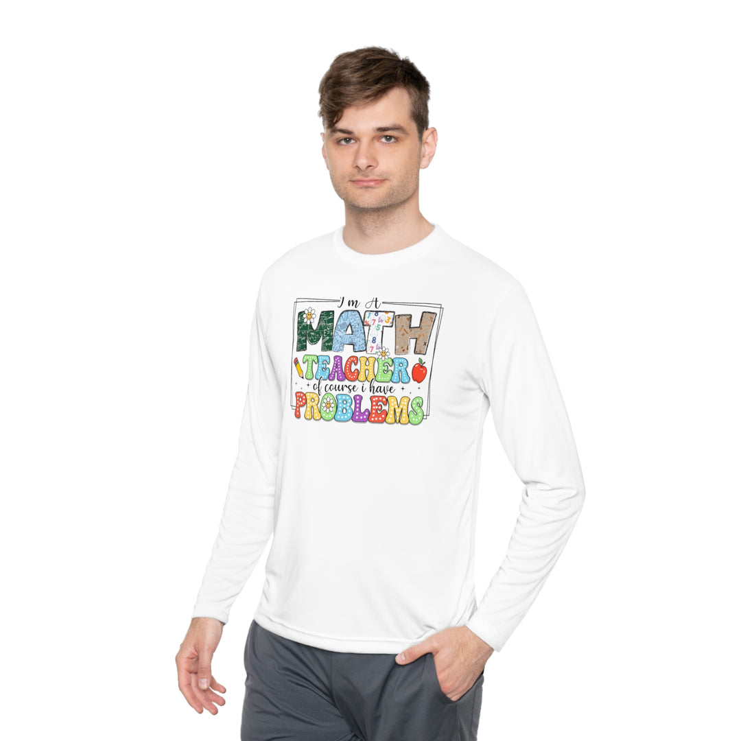 Unisex Lightweight Long Sleeve Tee - Math Teacher with Problems