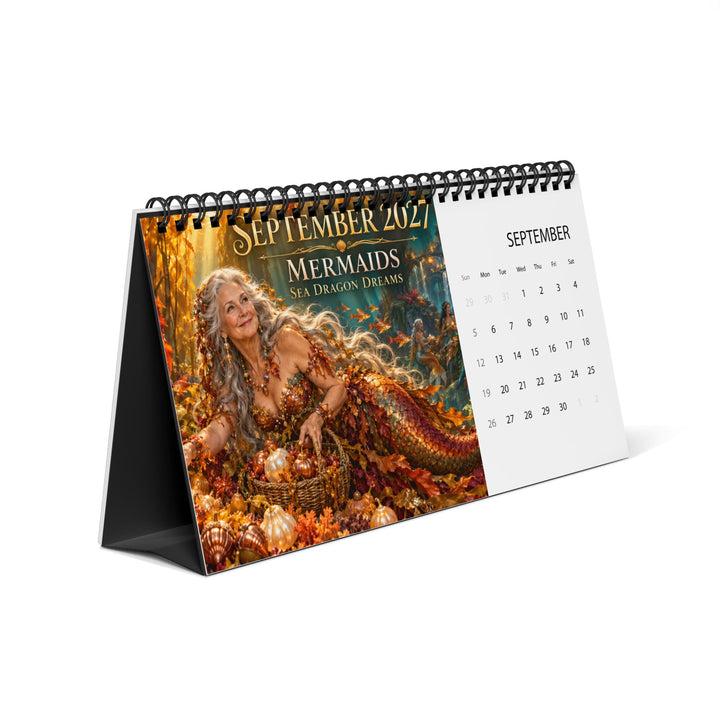 2027 Mermaid Desktop Calendar – Sea Dragon Dreams Planner