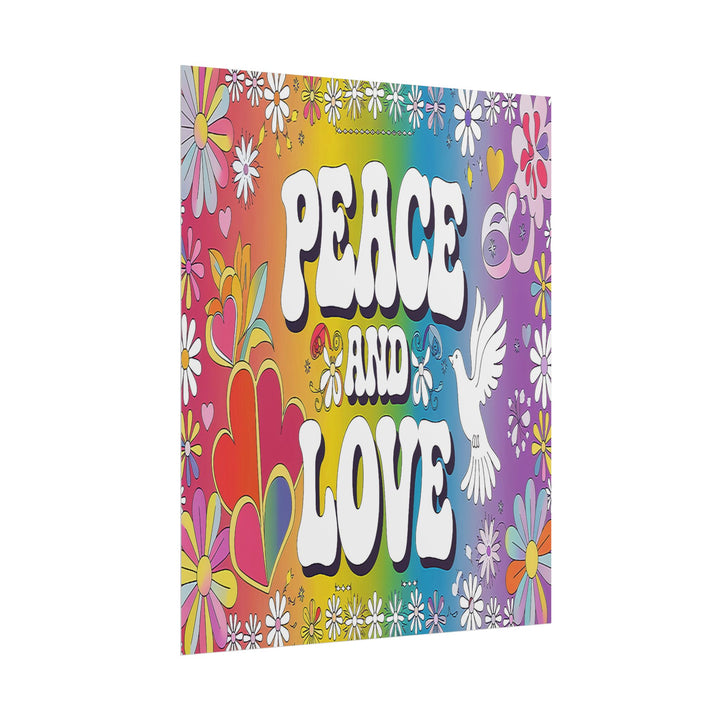 Peace and Love Rolled Posters - Colorful Floral Wall Art for Peaceful Decor