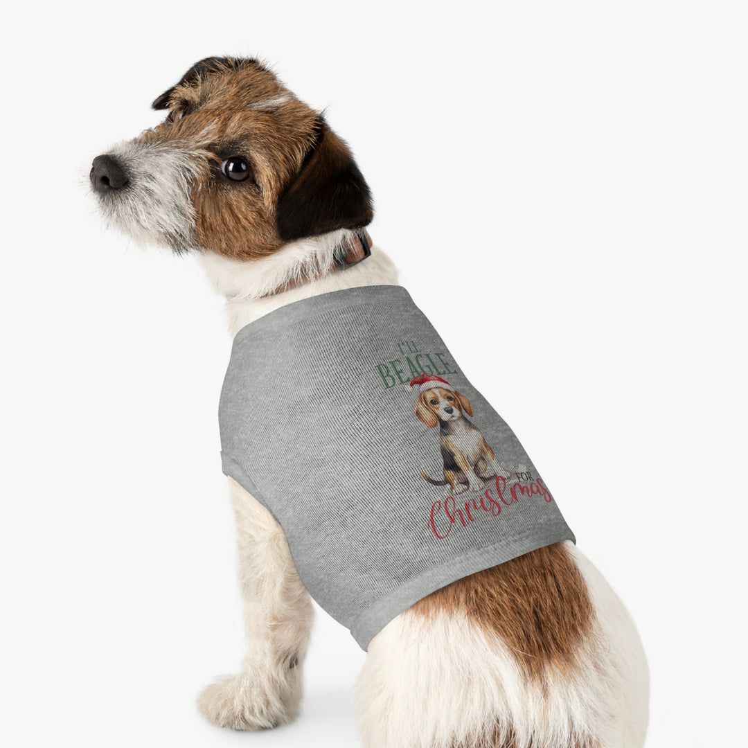 Festive Beagle Pet Tank Top - Holiday Dog Apparel - I'm Beagle for Christmas