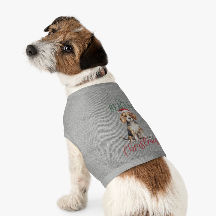 Festive Beagle Pet Tank Top - Holiday Dog Apparel - I'm Beagle for Christmas