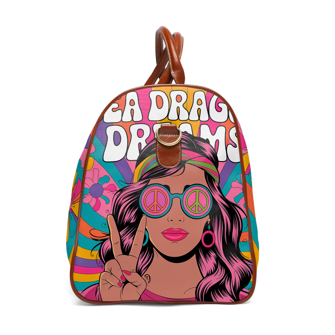 Retro Hippie Waterproof Travel Bag - Ideal for Vacation & Adventure