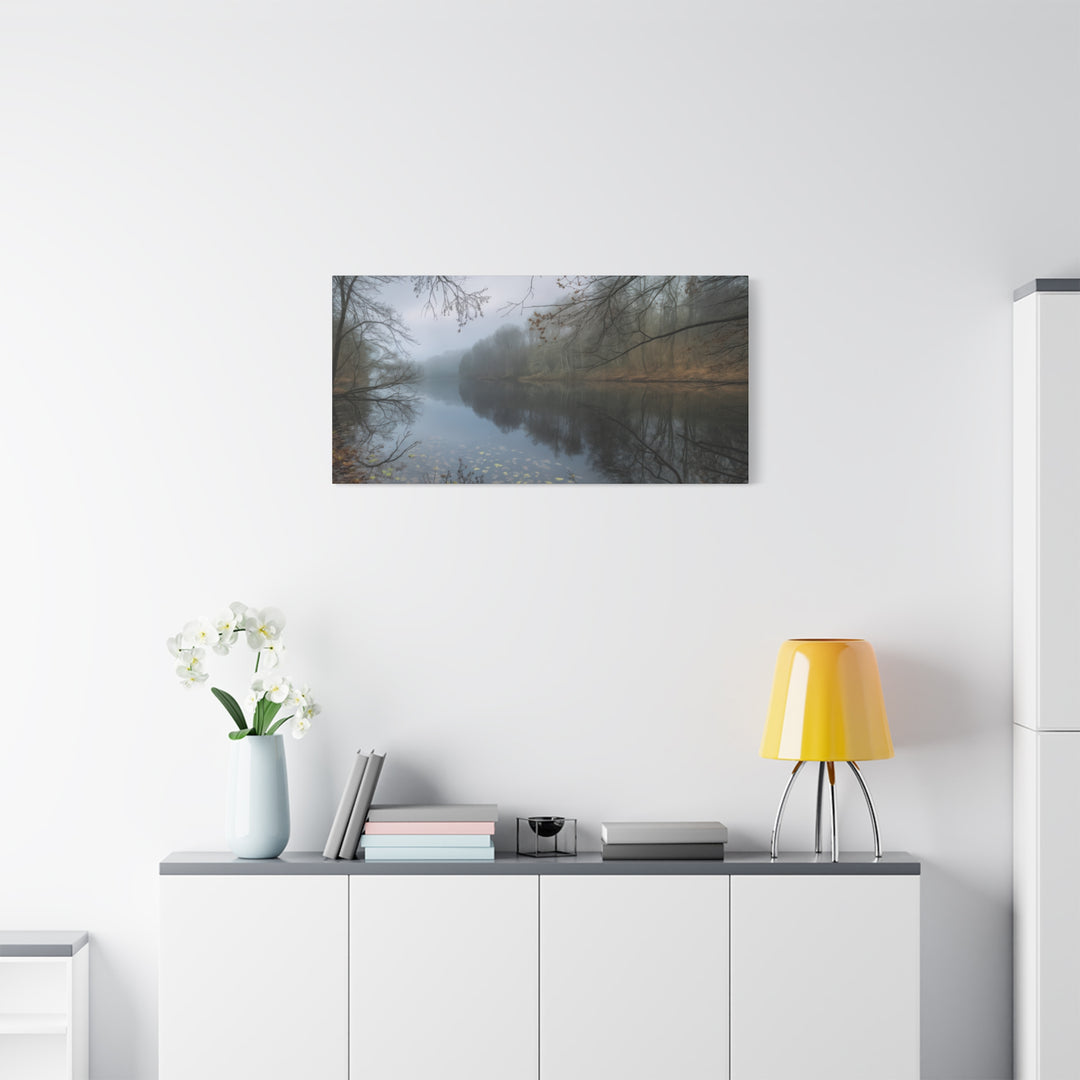 Foggy River Landscape Canvas Print – Nature Wall Art