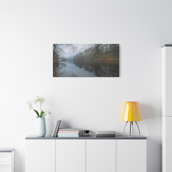 Foggy River Landscape Canvas Print – Nature Wall Art