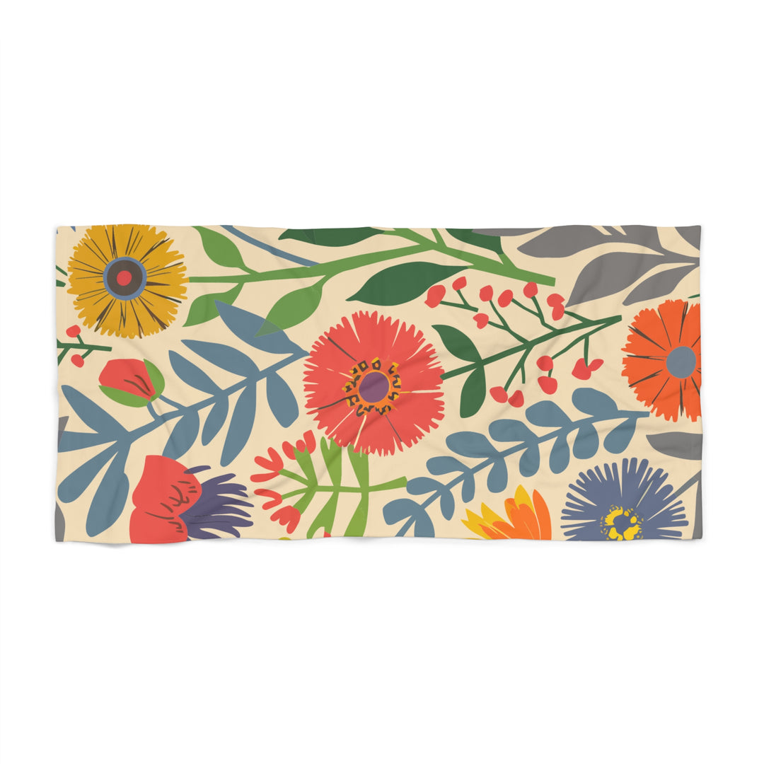 Beach Towel - Coastal Flowers