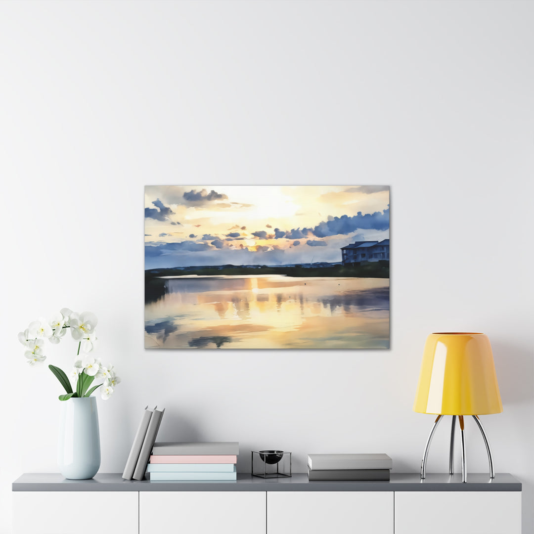 Serene Sunset Landscape Canvas Wall Art