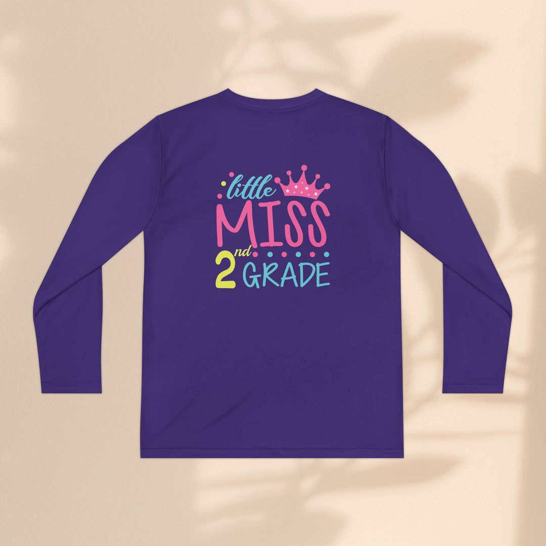Youth Long Sleeve Birthday Tee, Kids' Birthday Shirt, Little Miss 2nd Grade Top, Tween Long Sleeve Shirt, Fun Celebration Apparel