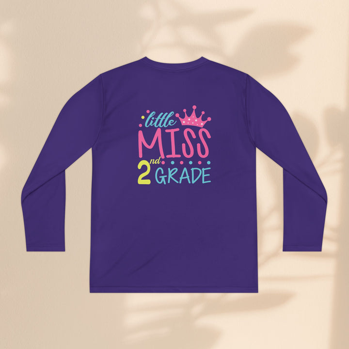 Youth Long Sleeve Birthday Tee, Kids' Birthday Shirt, Little Miss 2nd Grade Top, Tween Long Sleeve Shirt, Fun Celebration Apparel
