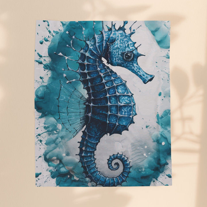 Velveteen Plush Blanket - SeaHorse