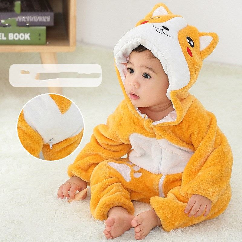 Baby Cotton Flannel Romper for Fall and Winter
