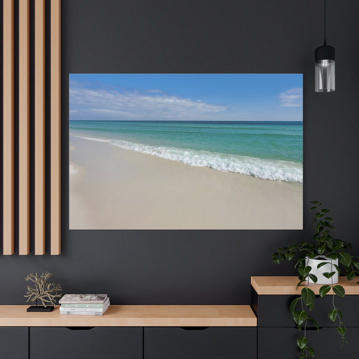 Beach Shoreline Matte Canvas Print – Tranquil Ocean Wall Art
