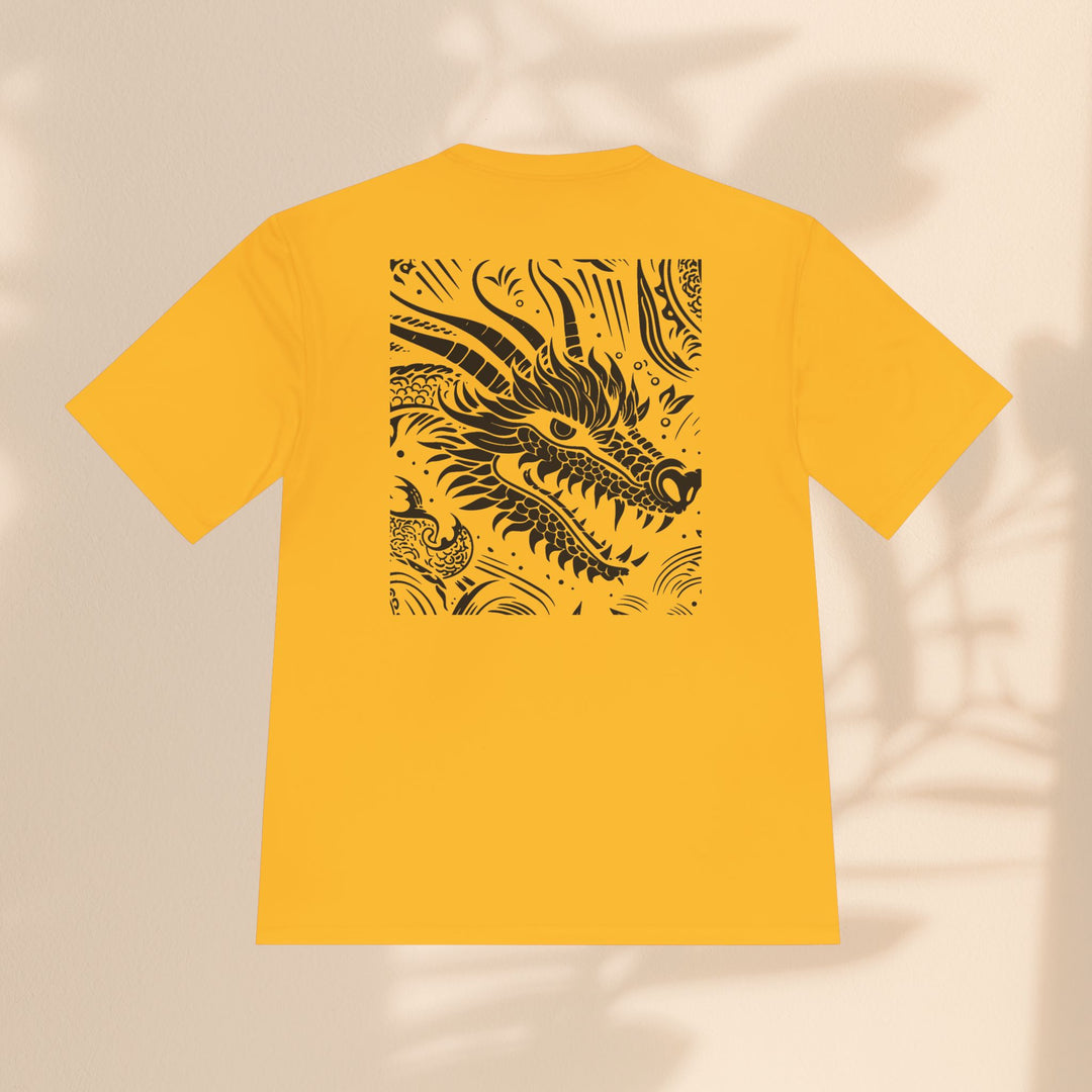 Unisex Moisture Wicking Tee - Dragon Black and White