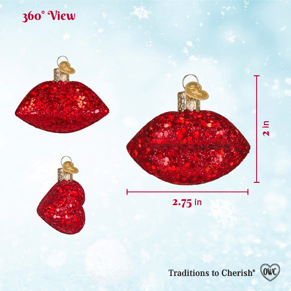 Jeweled Lips Christmas Ornament – Glamorous Holiday Décor