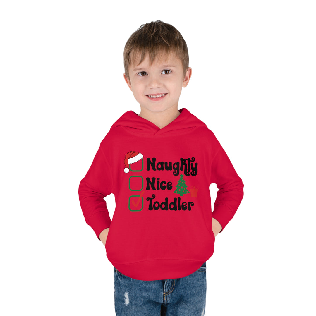 Toddler Pullover Fleece Hoodie - Naughty, Nice, Toddler