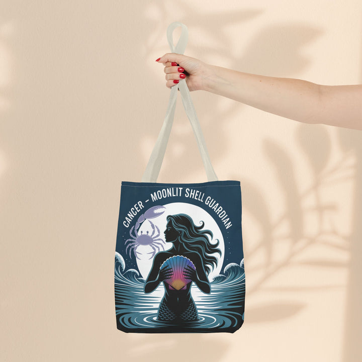 Zodiac Cancer Tote, Astrology-Inspired Tote Bag, Zodiac Gift, Cancer Moonlit Shell Guardian, Eco-Friendly Bag, Gift for Her
