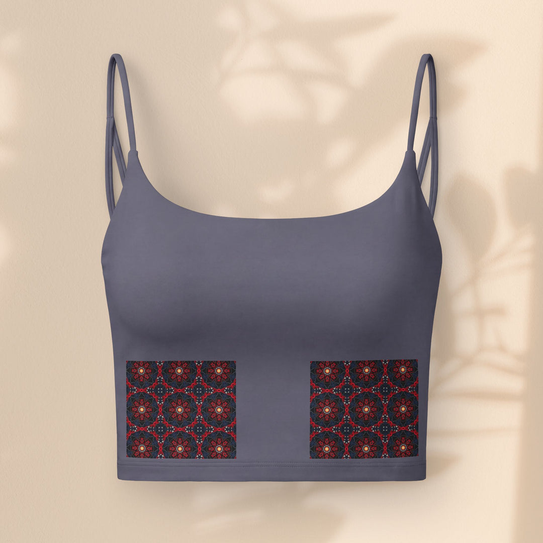 Red Mosaic Floral Luxe Crop Bra — Women's Comfort Bralette
