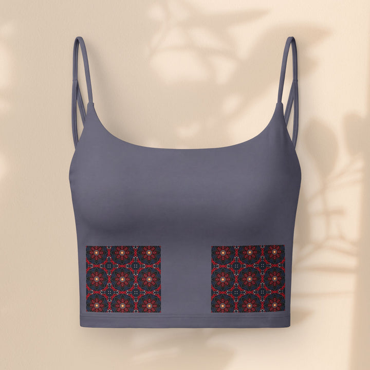 Red Mosaic Floral Luxe Crop Bra — Women's Comfort Bralette