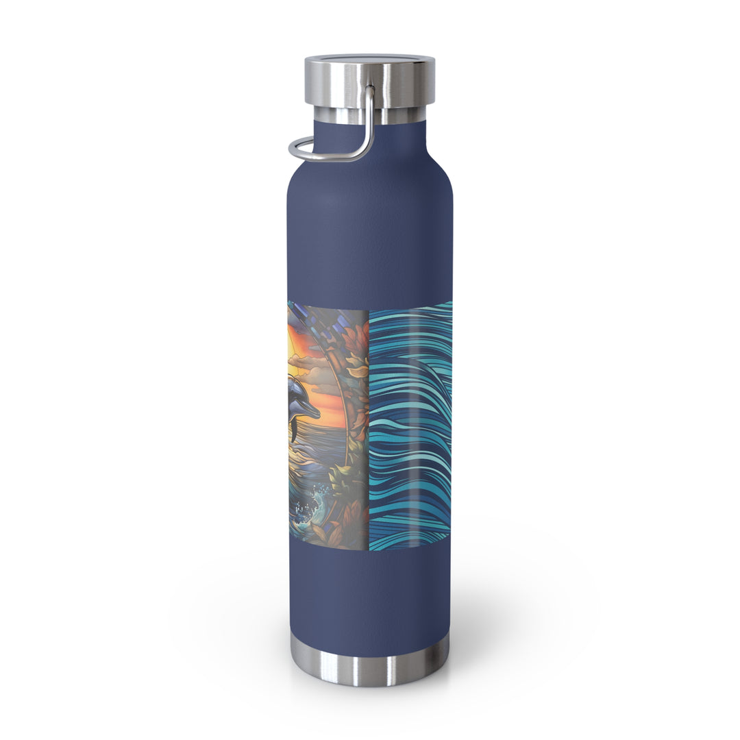 Copper Vacuum Insulated Bottle, 22oz - Dolphin Love