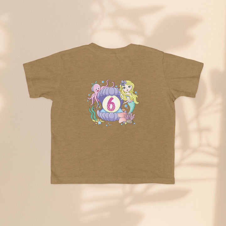 Age 6 Toddler Tee with Mermaid & Octopus Design - Birthday Celebration, Gifts for Ages 6