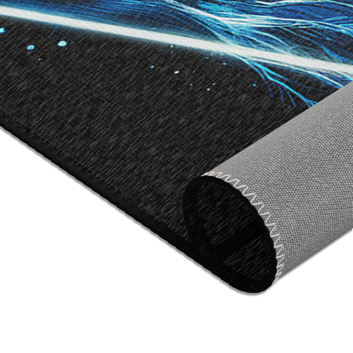 Mystical Wolf Area Rug, Modern Boho Floor Decor